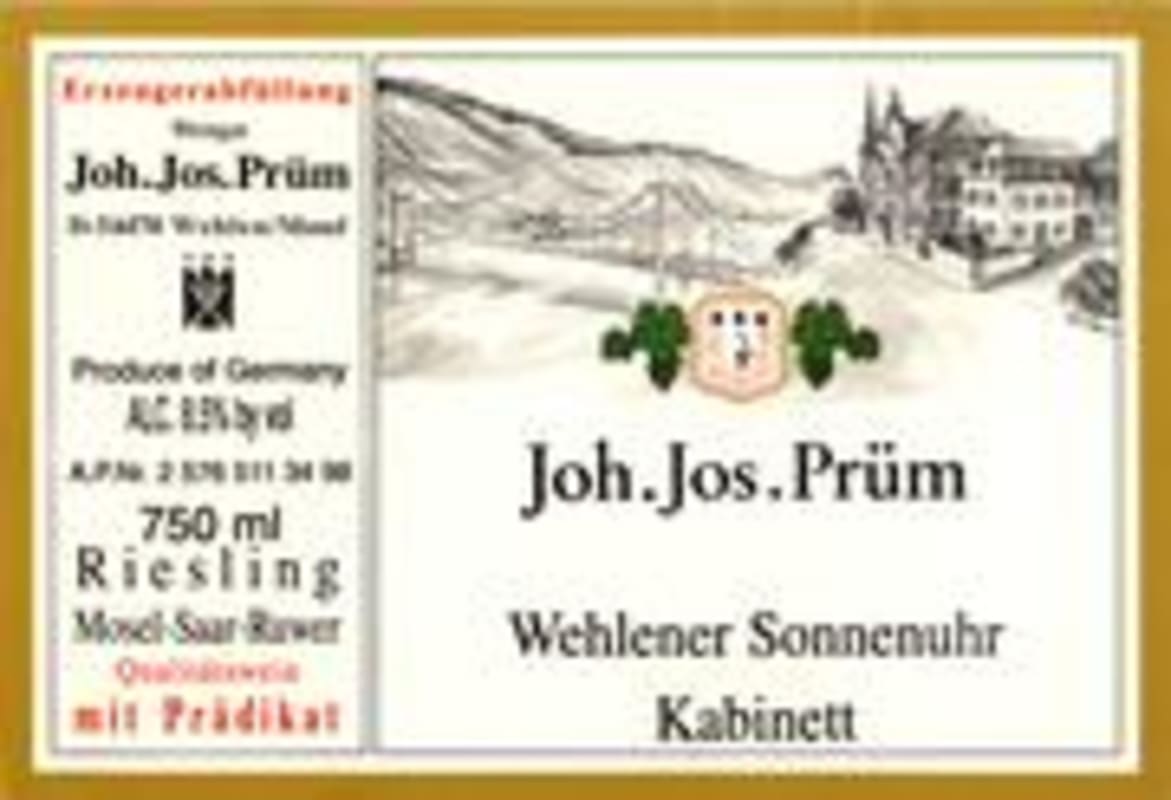Joh. Jos. Prüm Wehlener Sonnenuhr Riesling Kabinett 1997 Front Label