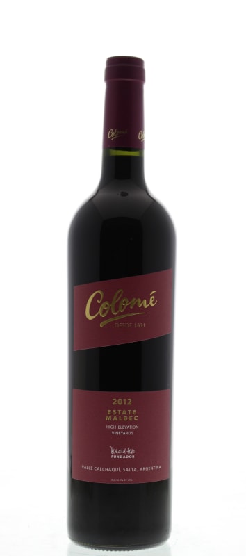 Bodega Colome Estate Malbec 2012 Front Bottle Shot