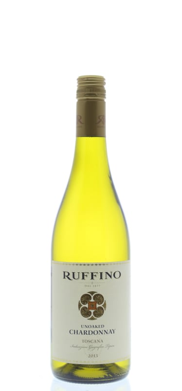 Ruffino Unoaked Chardonnay 2013 Front Bottle Shot