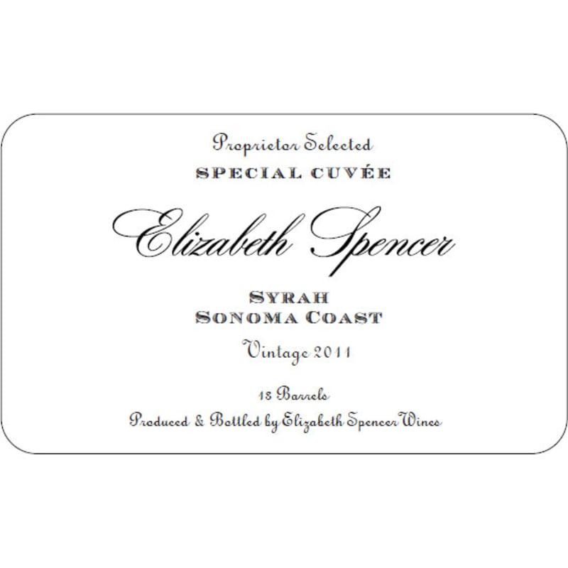 Elizabeth Spencer Sonoma Coast Syrah 2011 Front Label