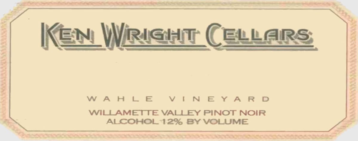 Ken Wright Cellars Wahle Vineyard Pinot Noir 2000 Front Label
