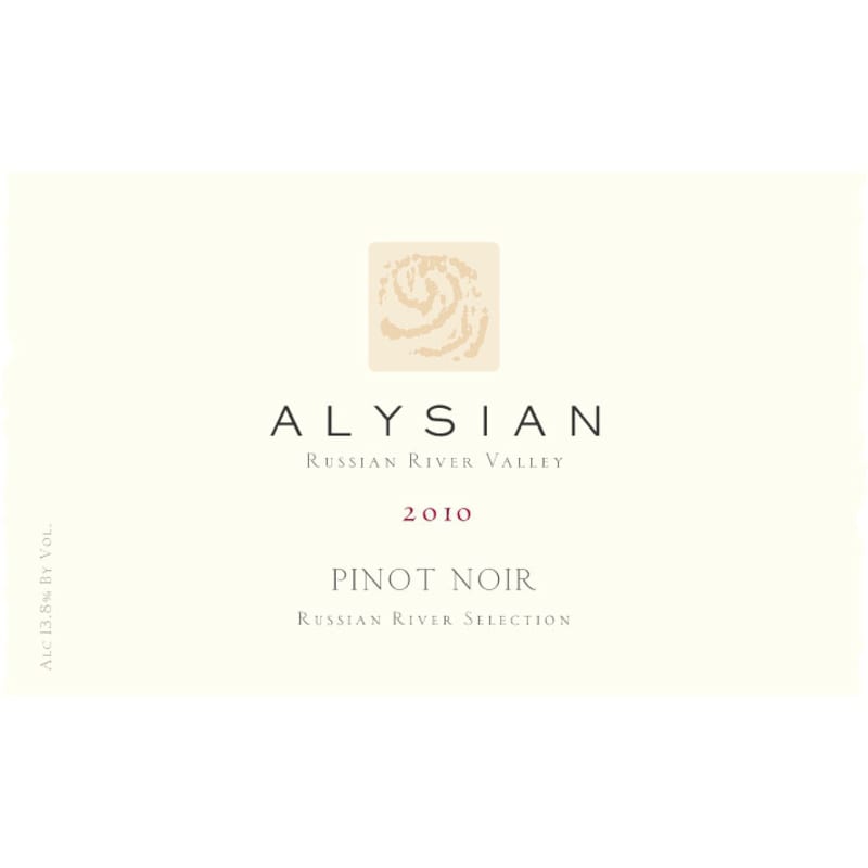 Alysian Russian River Selection Pinot Noir 2010 Front Label
