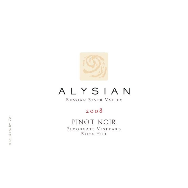 Alysian Floodgate Vineyard Pinot Noir 2008 Front Label