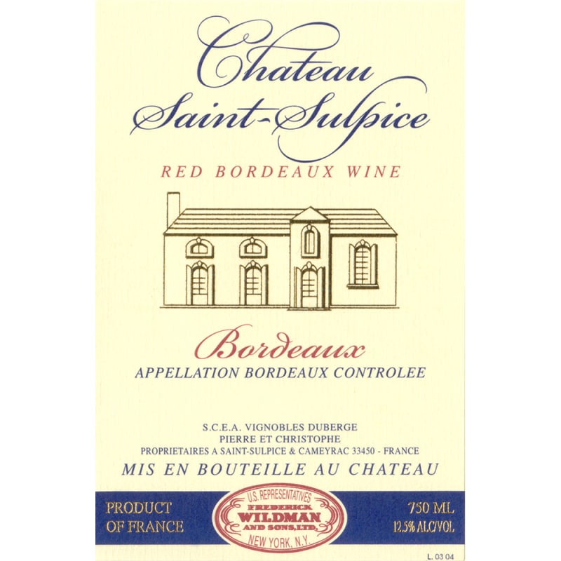 Chateau Saint Sulpice Rouge 2011 Front Label