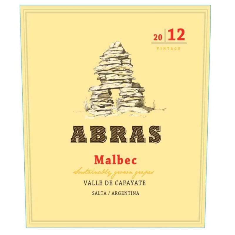 Abras Malbec 2012 Front Label