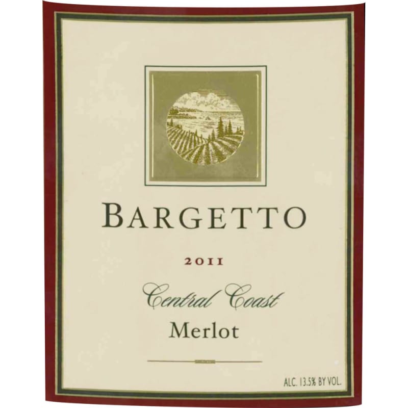Bargetto Central Coast Merlot 2011 Front Label