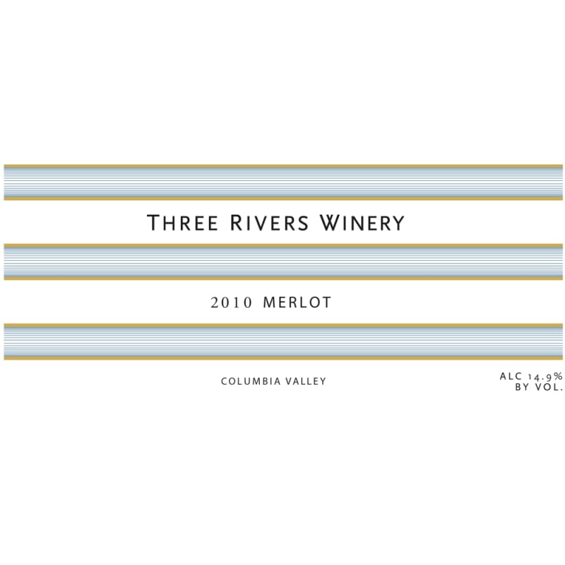 Three Rivers Columbia Valley Merlot 2010 Front Label