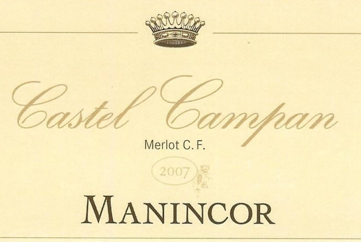 Manincor Vigneti delle Dolomiti Castel Campan Merlot C.F. 2007 Front Label