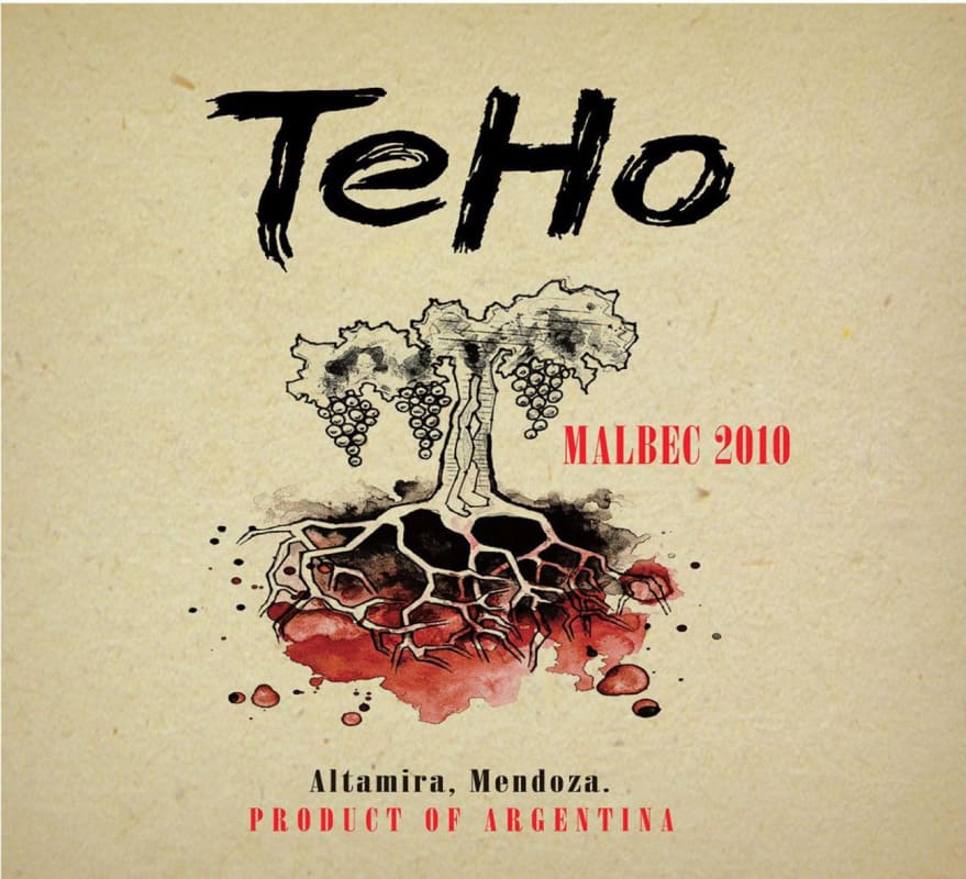 Manos Negras TeHo Malbec Altamira 2010 Front Label