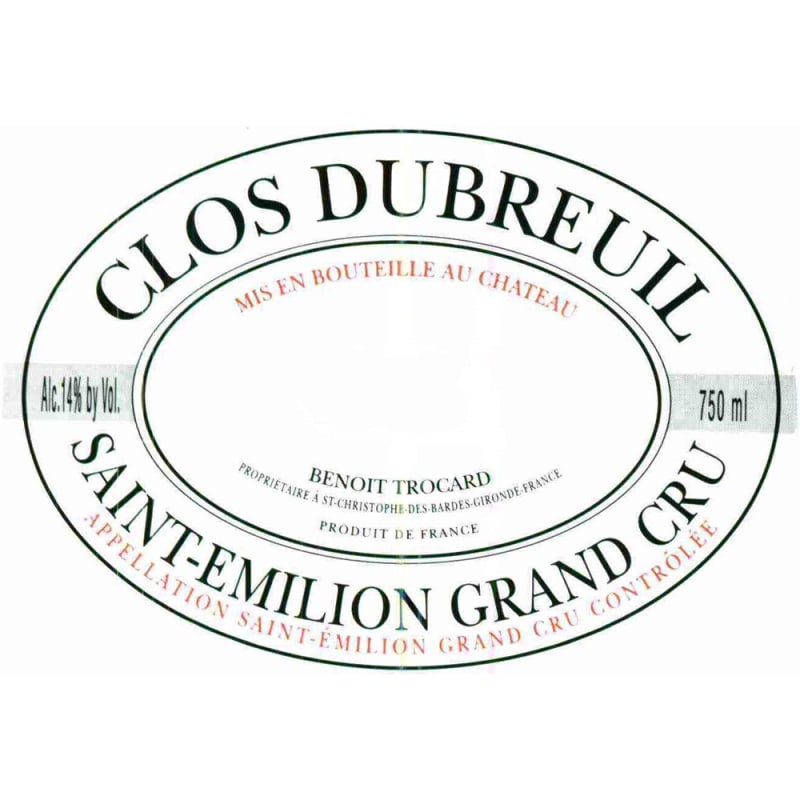 Clos Dubreuil 2003 Front Label