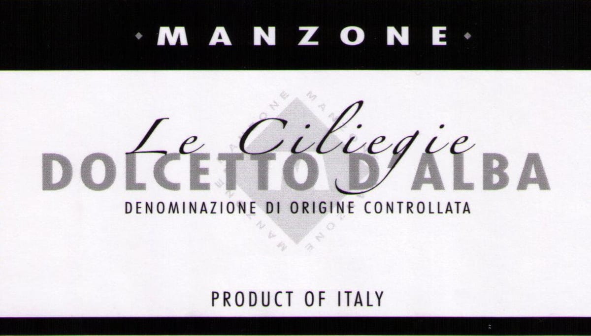 Manzone Le Ciliegie Dolcetto d'Alba 2011 Front Label