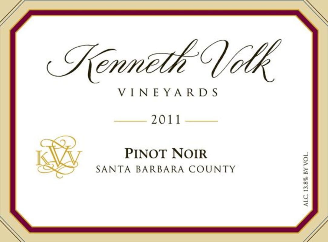Kenneth Volk Santa Barbara Pinot Noir 2011 Front Label