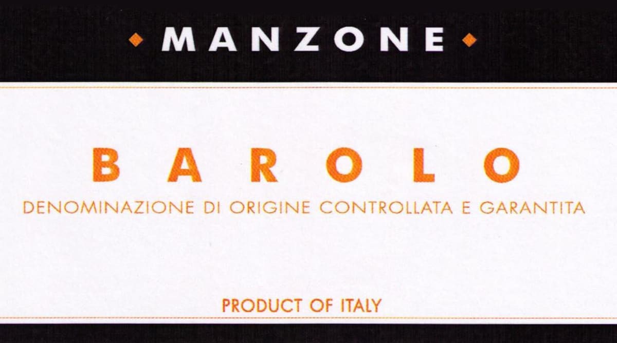 Manzone Barolo 2005 Front Label