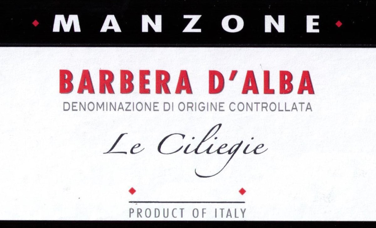 Manzone Barbera d'Alba Le Ciliegie 2014 Front Label