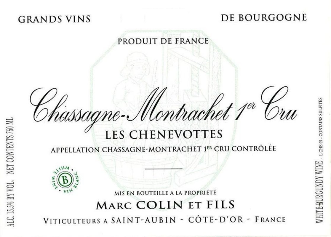 Marc Colin Chassagne-Montrachet Les Chenevottes Premier Cru 2014 Front Label