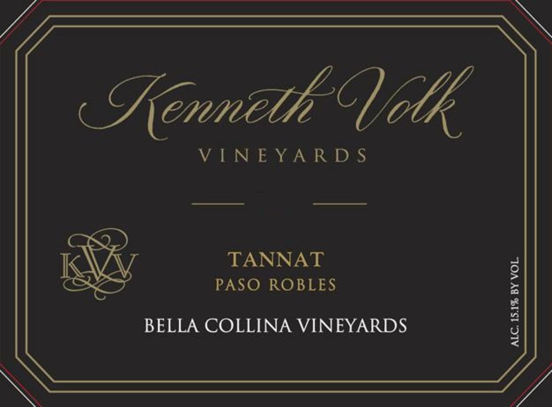 Kenneth Volk Bella Collina Vineyard Tannat 2012 Front Label
