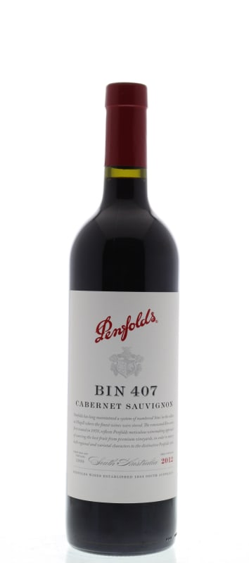 Penfolds Bin 407 Cabernet Sauvignon 2012 Front Bottle Shot