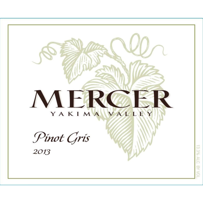 Mercer Estates Pinot Gris 2013 Front Label