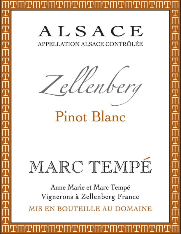 Marc Tempe Zellenberg Pinot Blanc 2010 Front Label