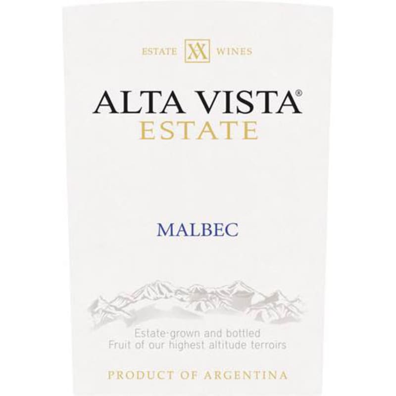 Alta Vista Estate Malbec 2013 Front Label