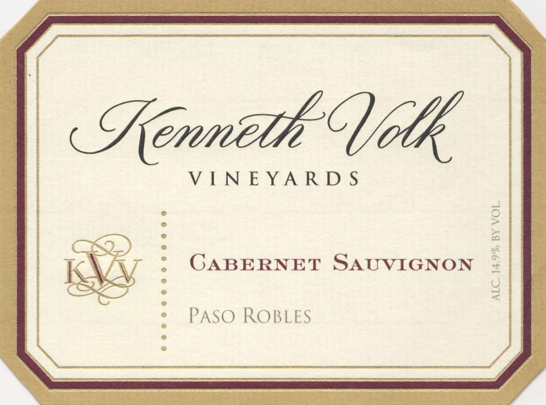 Kenneth Volk Paso Robles Cabernet Sauvignon 2010 Front Label