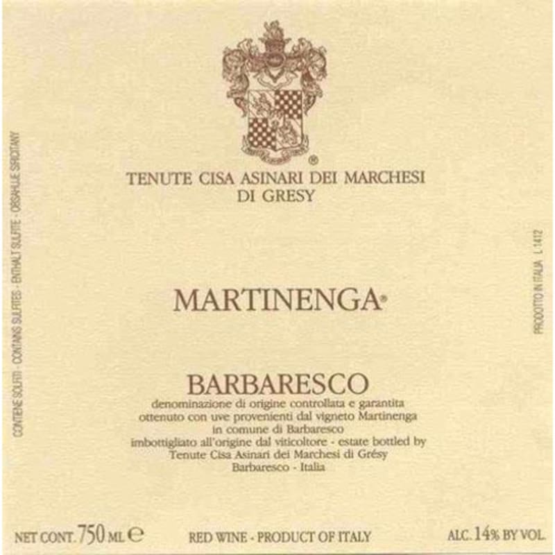 Marchesi di Gresy Barbaresco Martinenga 2010 Front Label