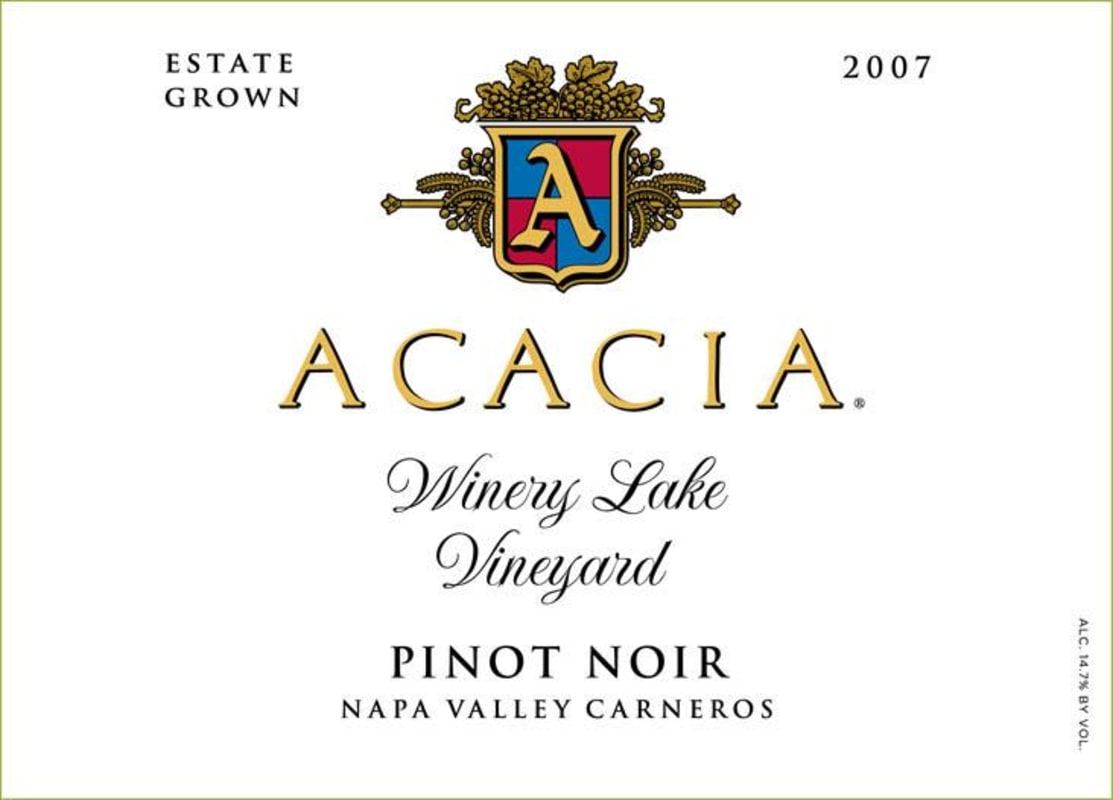 Acacia Lake Vineyard Pinot Noir 2007 Front Label