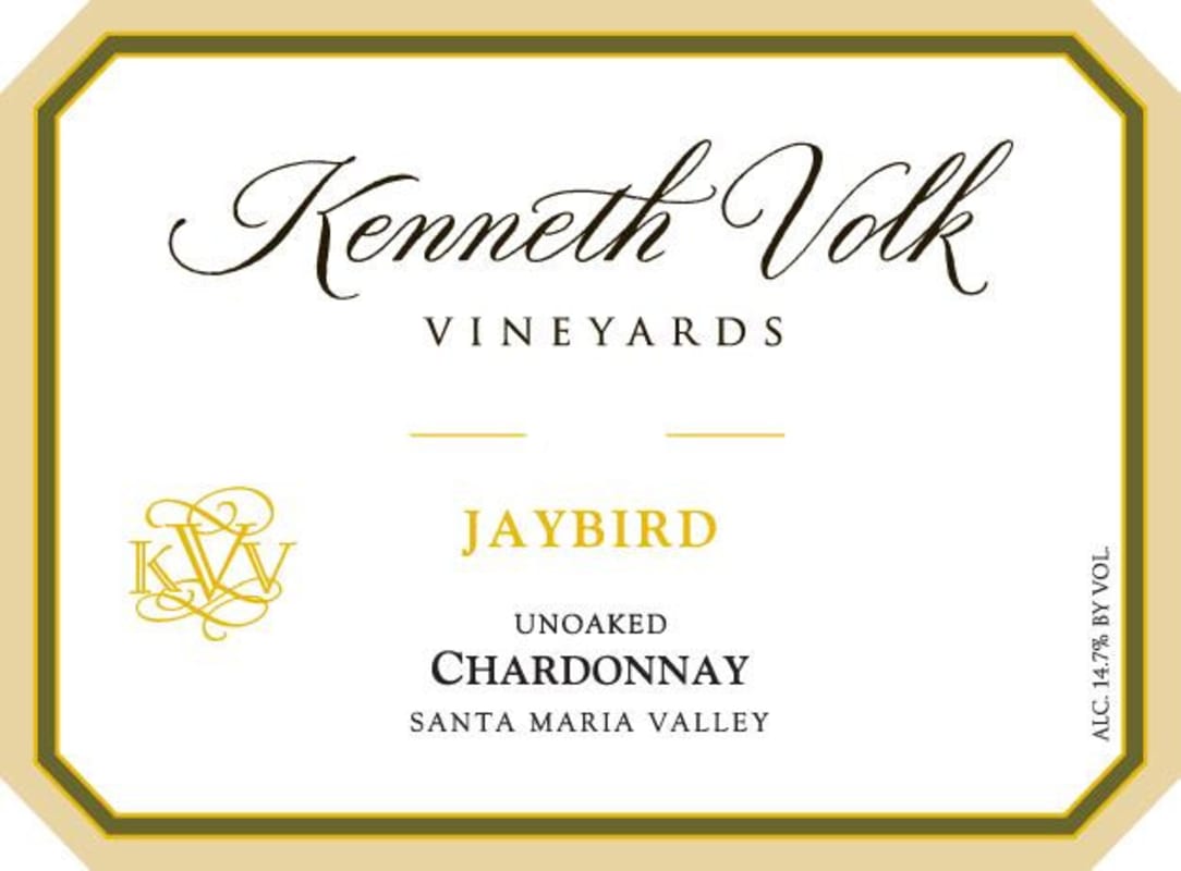 Kenneth Volk Jaybird Unoaked Chardonnay 2014 Front Label