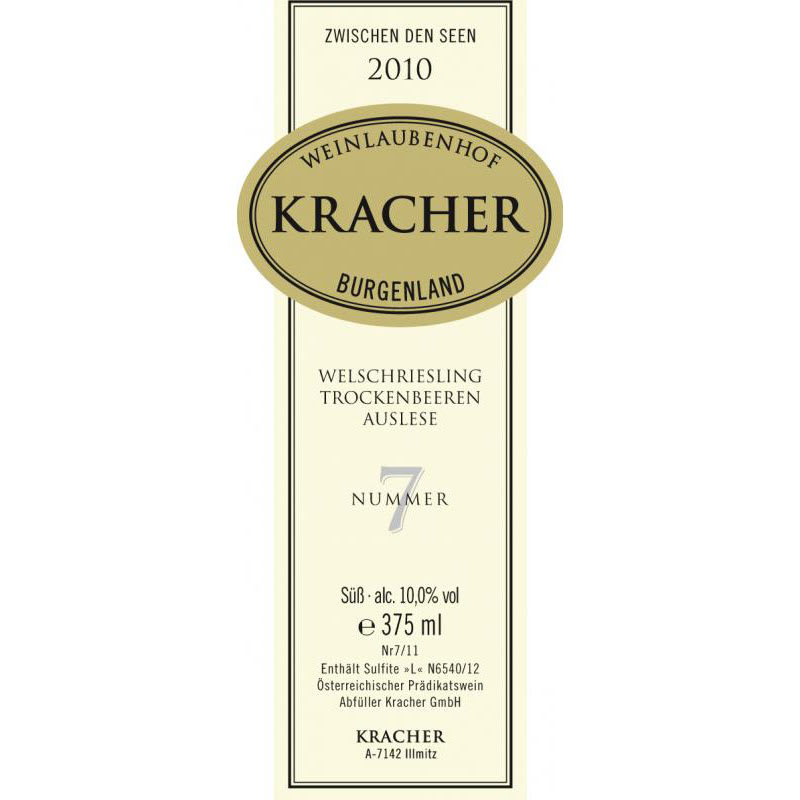 Kracher Welschriesling Trockenbeerenauslese No. 7 (375ML half-bottle) 2010 Front Label