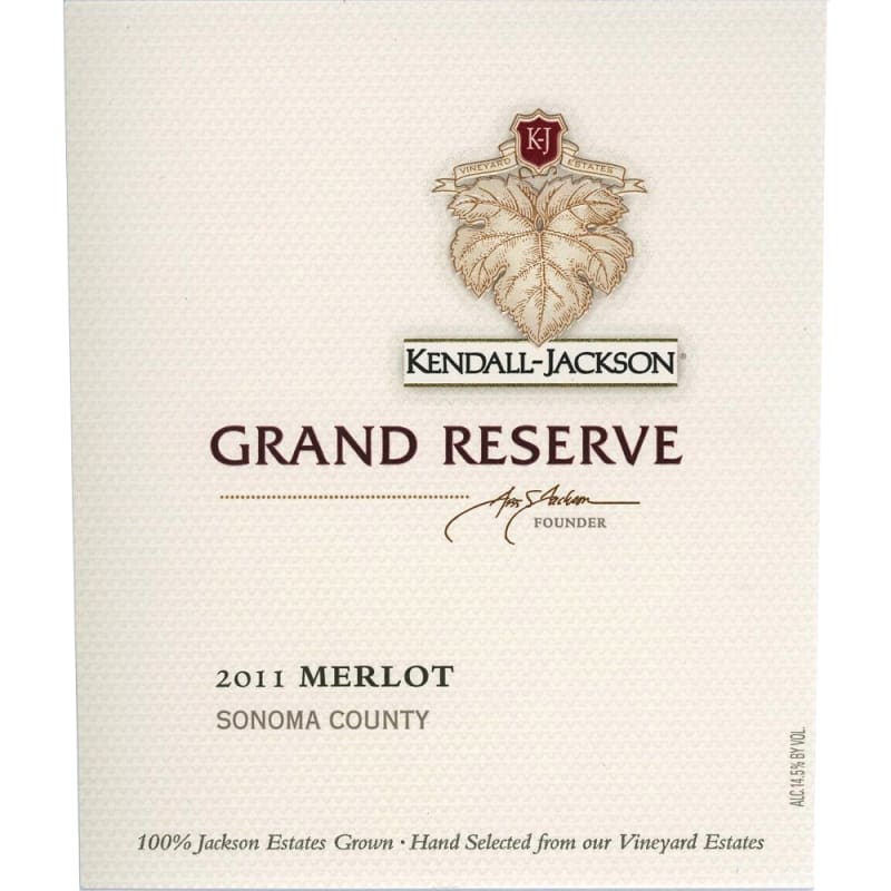 Kendall-Jackson Grand Reserve Merlot 2011 Front Label
