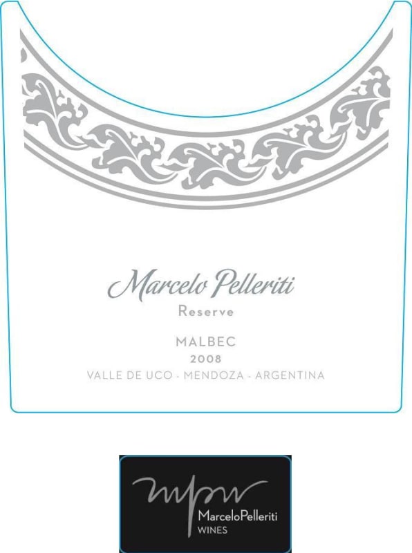 Marcelo Pelleriti Reserve Malbec 2008 Front Label