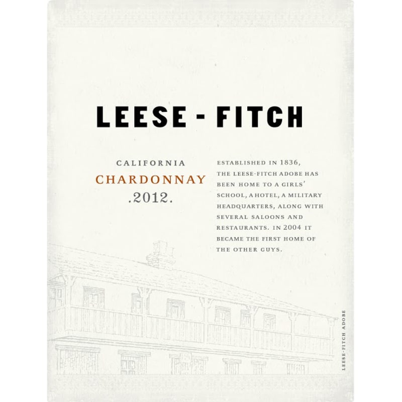 Leese-Fitch Chardonnay 2012 Front Label