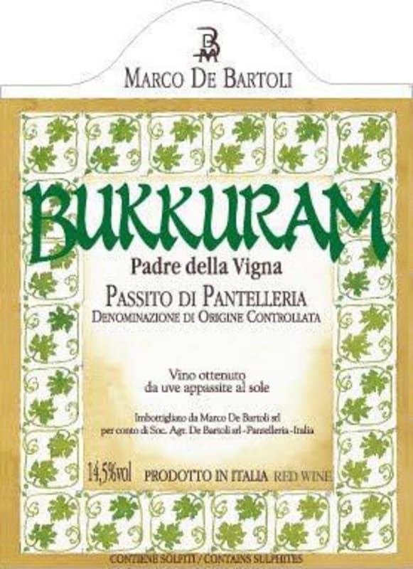 Marco De Bartoli Passito di Pantelleria Front Label