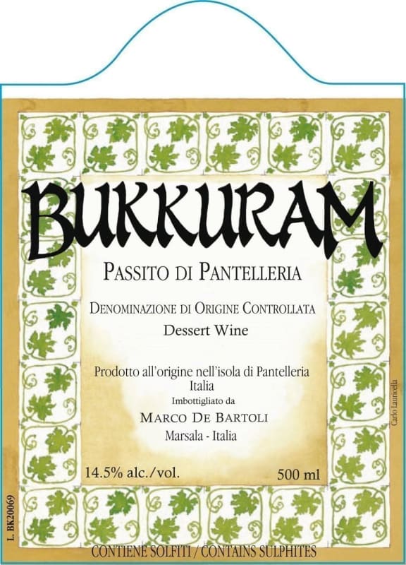 Marco De Bartoli Bukkuram Sole d'Agosto 2012 Front Label