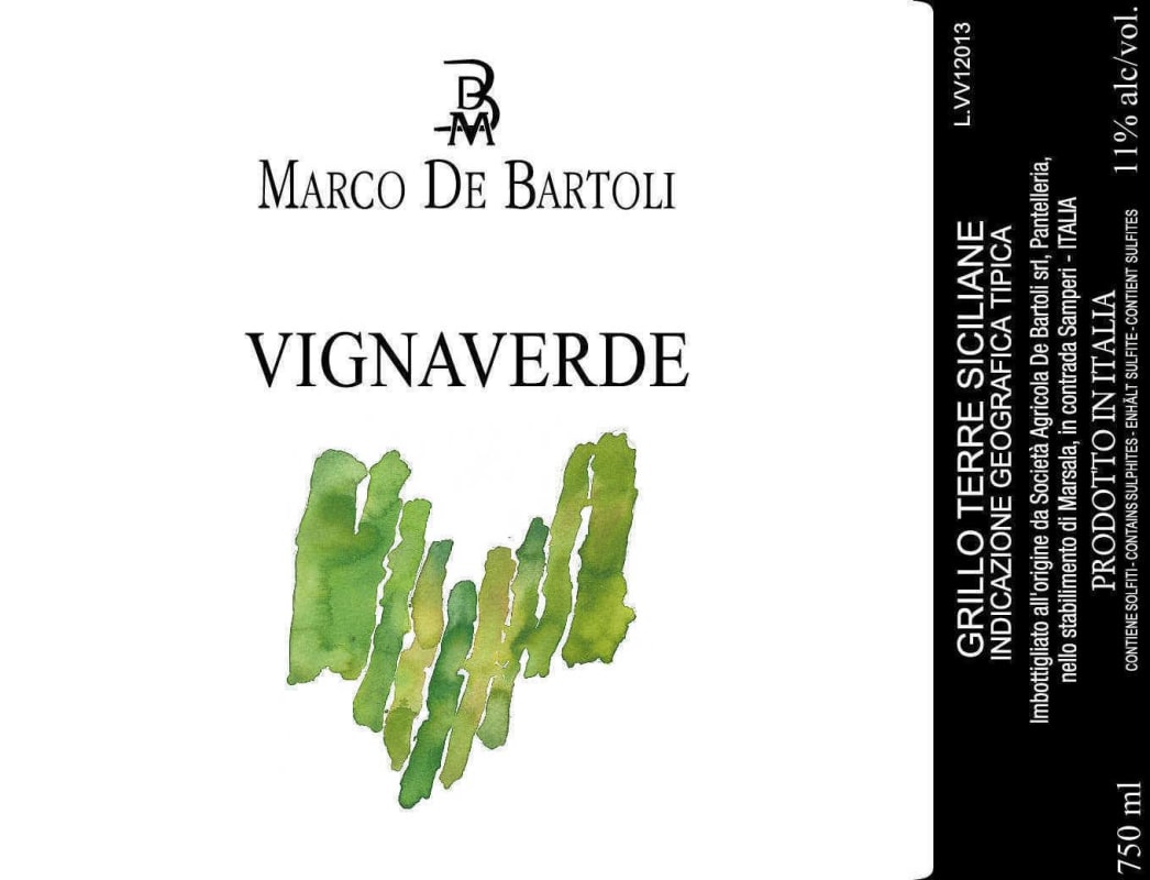 Marco De Bartoli Vignaverde 2014 Front Label