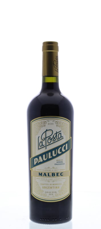 La Posta Paulucci Vineyard Malbec 2013 Front Bottle Shot