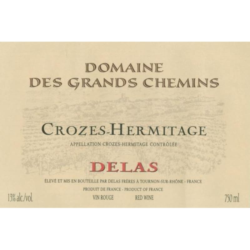 Delas Crozes-Hermitage Domaine des Grands Chemins 2011 Front Label