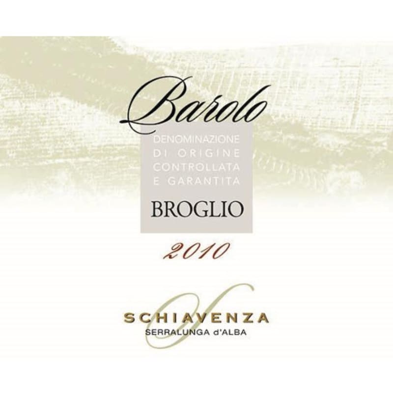 Schiavenza Barolo Broglio 2010 Front Label