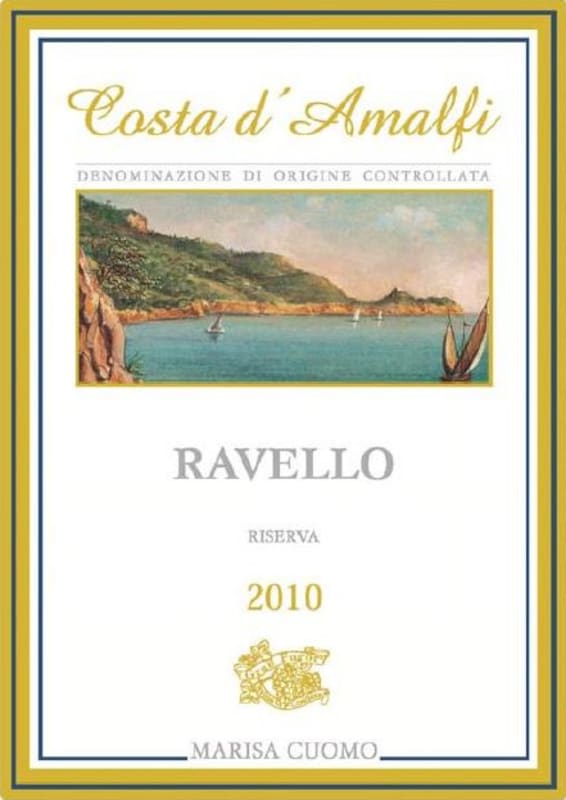Marisa Cuomo Costa d'Amalfi Ravello Riserva Rosso 2010 Front Label