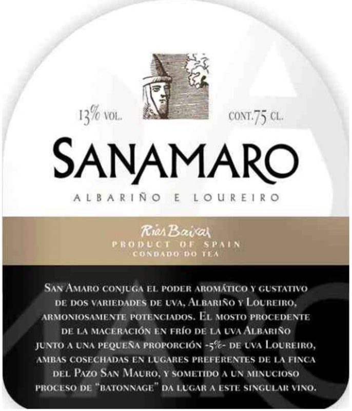 Pazo San Mauro Sanamaro 2005 Front Label