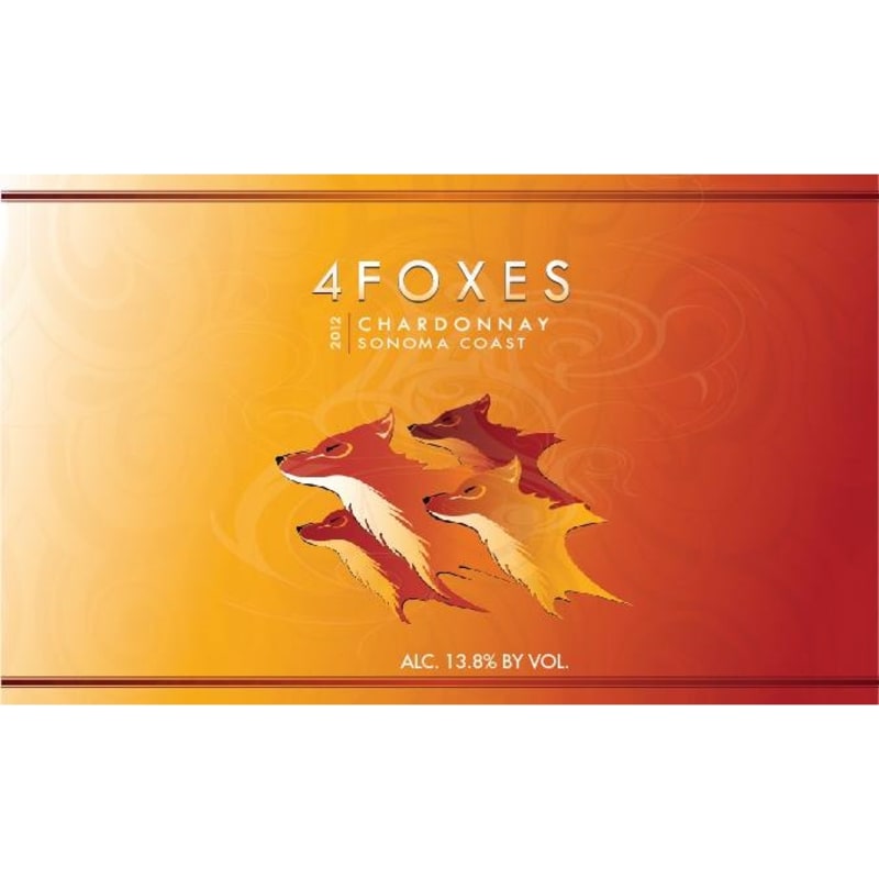 4 Foxes Sonoma Coast Chardonnay 2012 Front Label