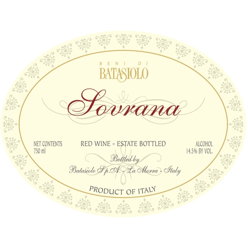 Beni di Batasiolo Barbera d'Alba Sovrana 2012 Front Label