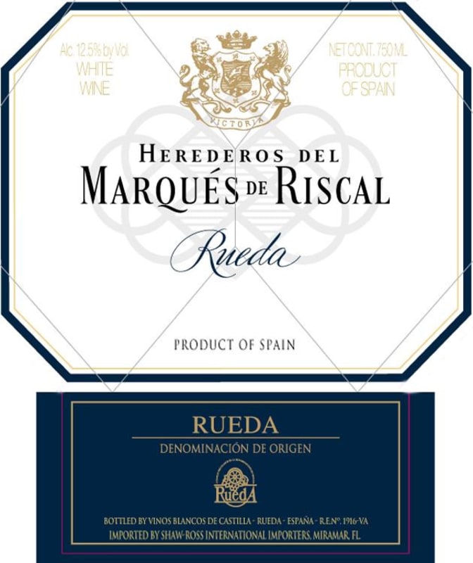 Marques de Riscal Verdejo 2013 Front Label