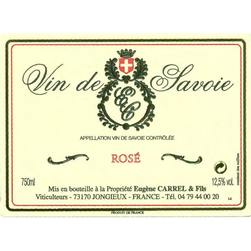 Domaine Eugene Carrel & Fils Jongieux Rose de Savoie 2013 Front Label