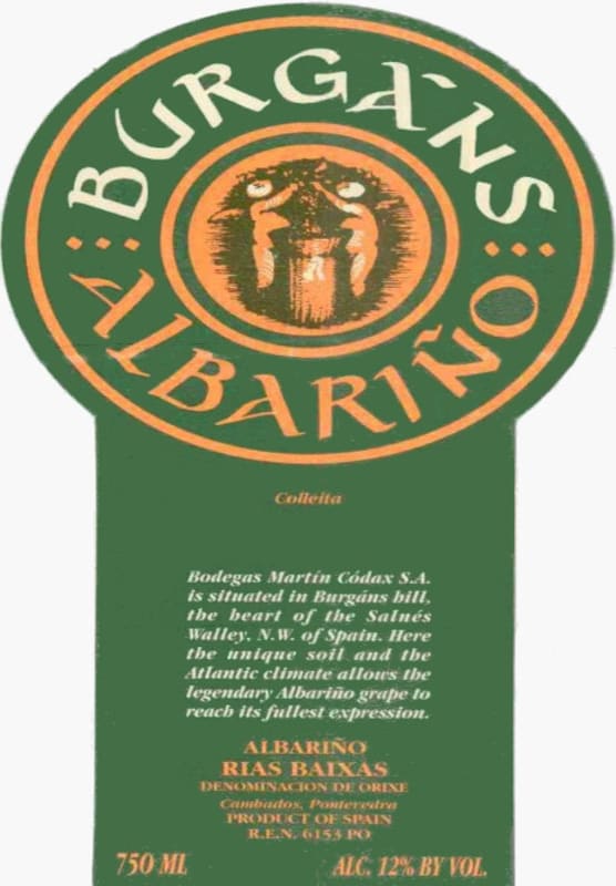 Martin Codax Burgans Albarino 2013 Front Label