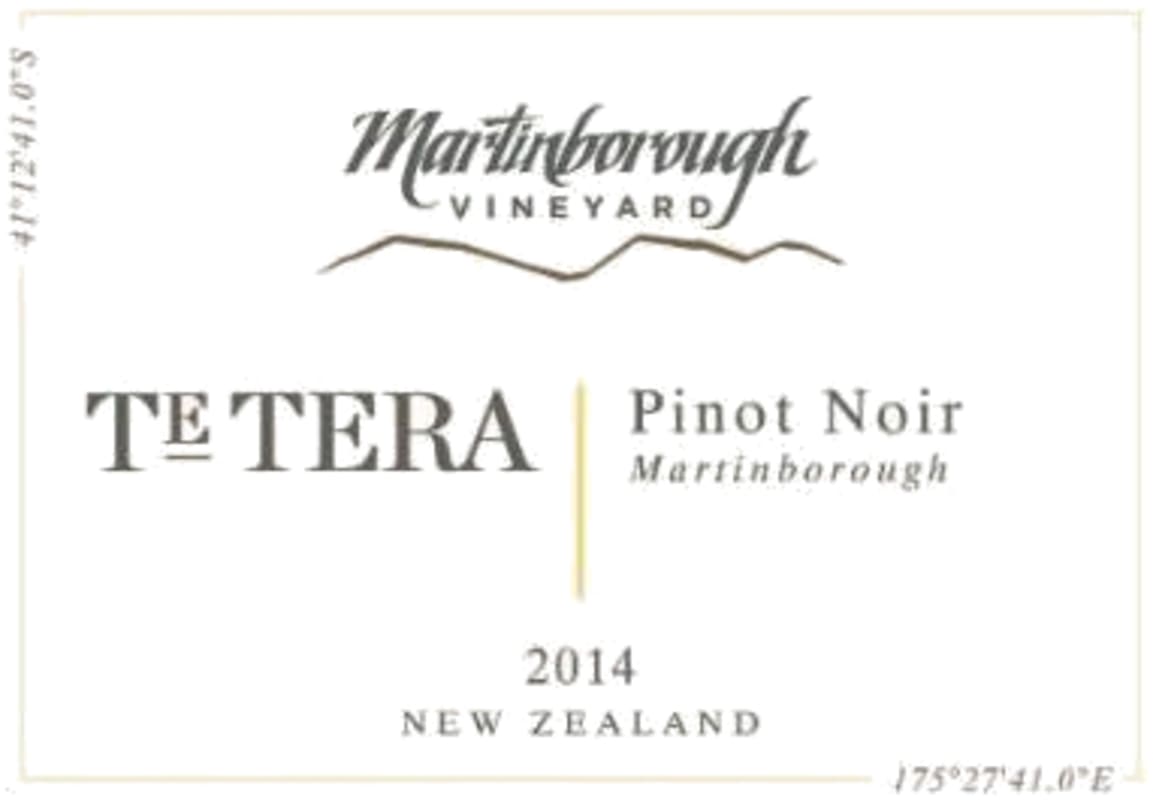 Martinborough Te Tera Pinot Noir 2014 Front Label