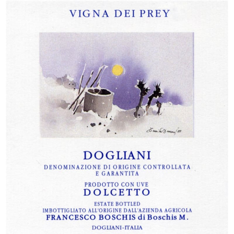 Francesco Boschis Vigna dei Prey Dolcetto di Dogliani 2012 Front Label