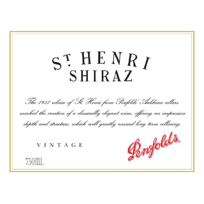 Penfolds St. Henri Shiraz 2011 Front Label