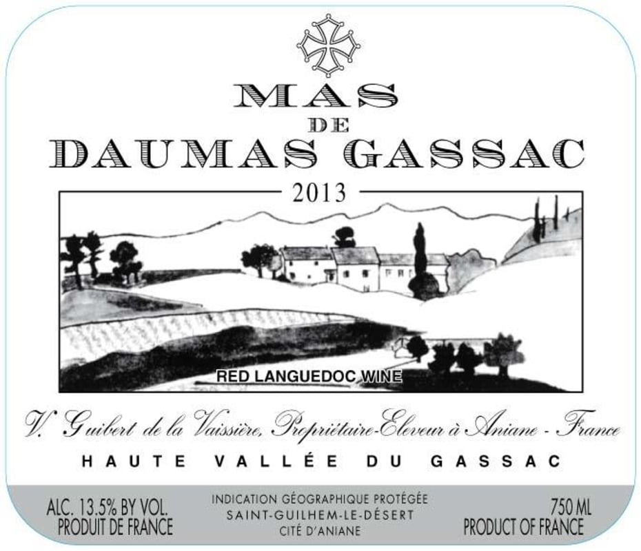 Mas de Daumas Gassac Estate Red 2013 Front Label