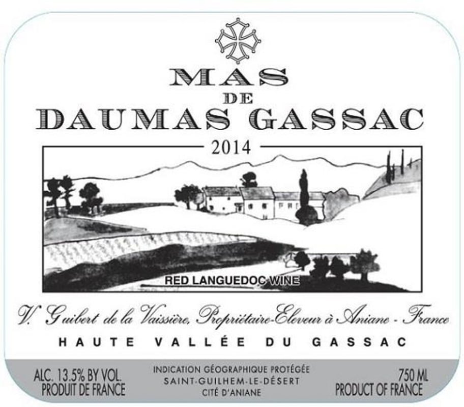 Mas de Daumas Gassac Estate Red 2014 Front Label